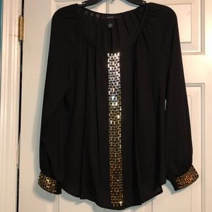 Alfani black and gold shirt